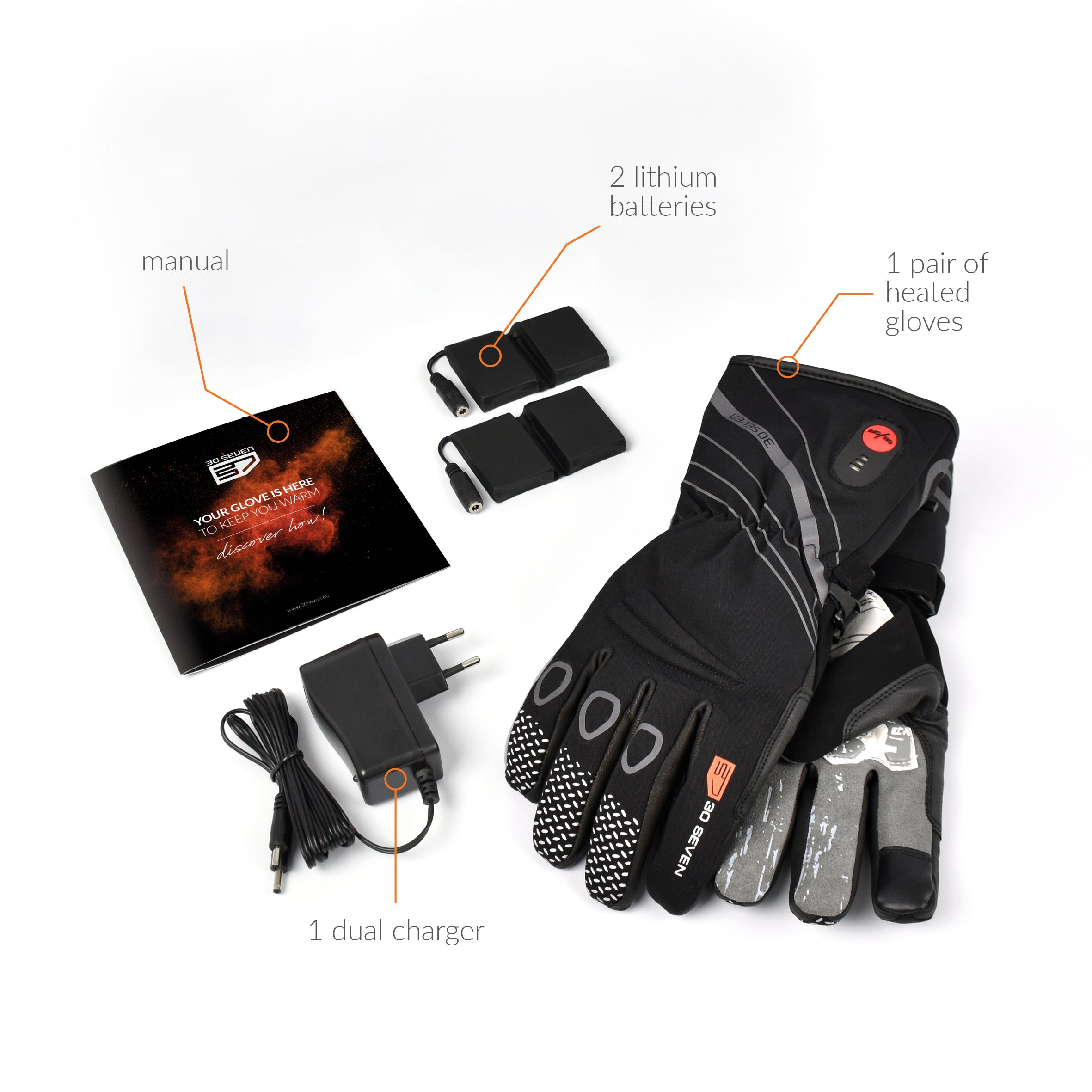 30seven fashion Unisex Heated Gloves — Extra-Warm Primaloft Insulation